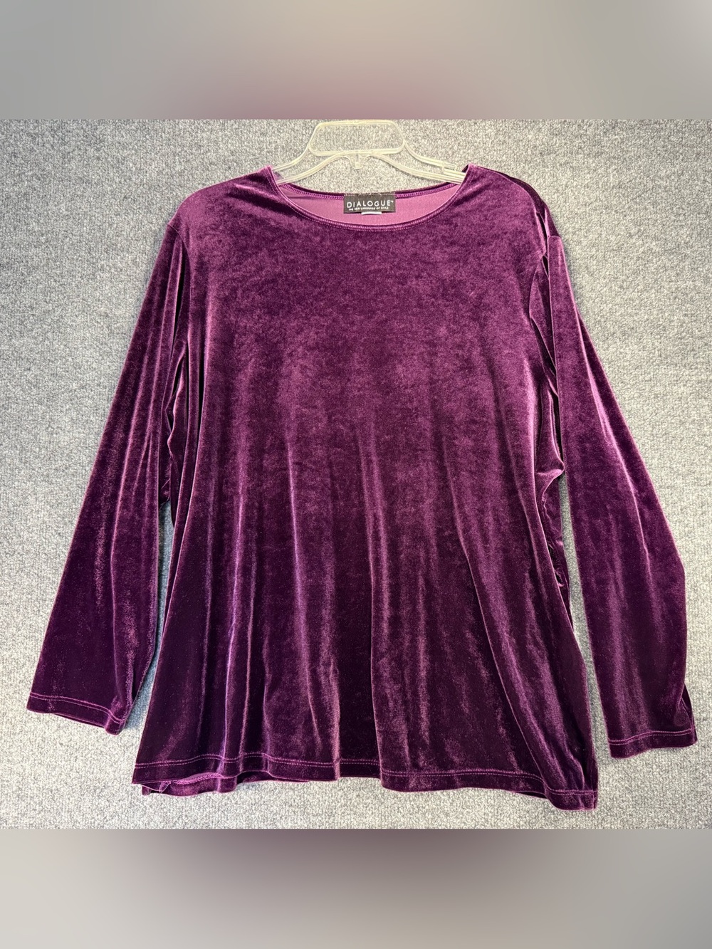 Velvet Long-Sleeve Top — Dialogue Women's Purple